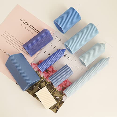 Esedage 9 Pack Plastic Serration Candle Mold Plastic Resin Mold Plastic Cylinder Sawtooth Candle Mold Plastic Round Column Soap Mold Plastic Mold For Candle Resin Plastic Decoration Mold #TOP2