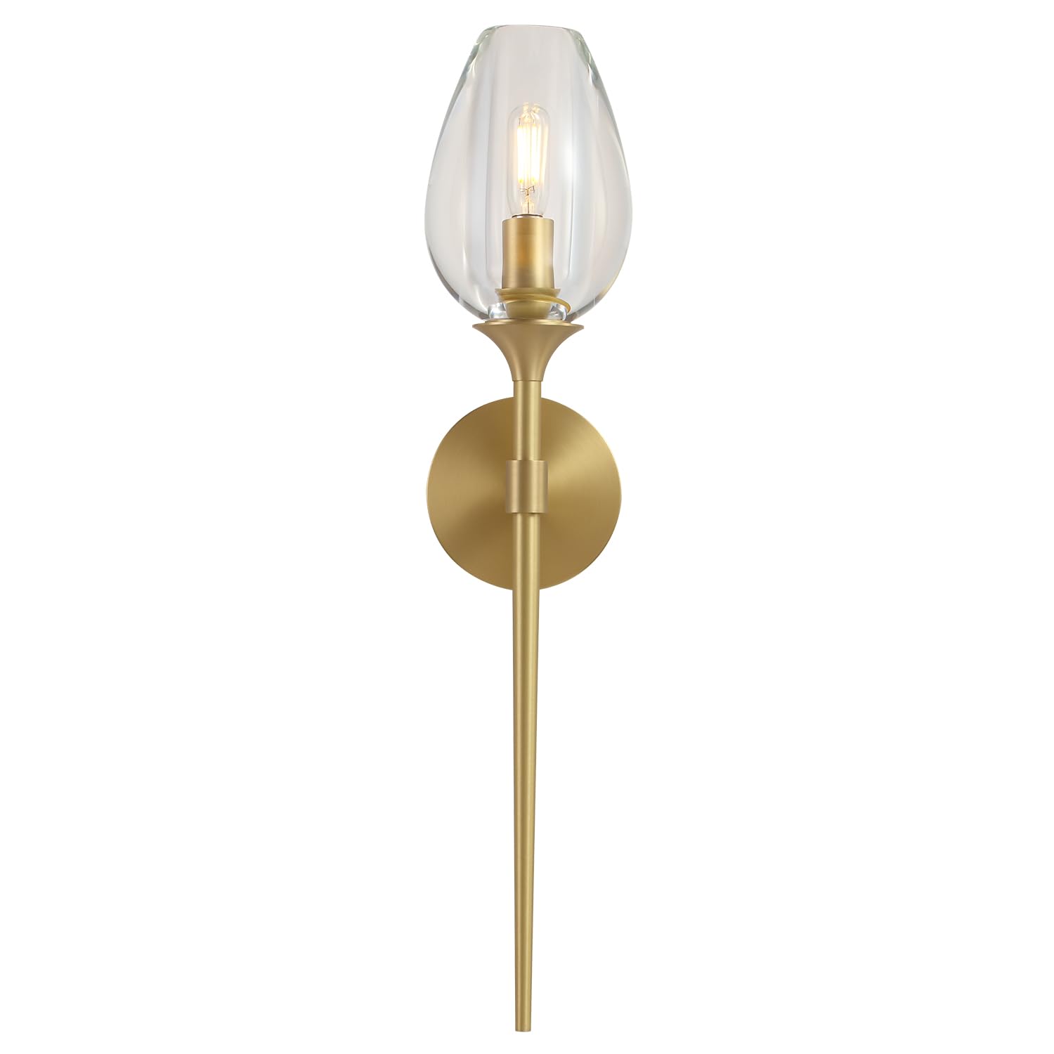 Brass Wall Sconces Lights Indoors Gold Bathroom Wall Sconces, black and gold wall sconces Wall Lights for Mirror Perfect for Living Room Bedroom Dresser Aisle glass crystal sconce. (brass color)