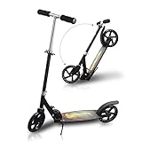 ESTABILIDAD: el scooter está equipado con una cubierta extra ancha, adherente y extra ancha, que es lo suficientemente grande como para caber en ambos pies