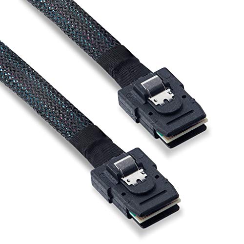 10Gtek# 6G Internal Mini Sas Sff-8087 To Sff-8087 Cable, 100-Ohms, 0.5-M(1.6Ft), 2 Pack #TOP2