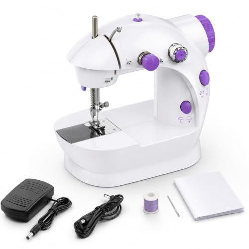 Mini Máquina de Costura Bivolt 110/220V com Pedal LED e 2