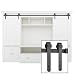 SMARTSTANDARD 8FT Mini Sliding Barn Door Hardware Track Kit -Super Smoothly and Quietly -Used for Double Opening Cabinet, TV Stand, Closet, Window -Fit 24" Wide Door Panel -J Shape Hanger (NO Cabinet)