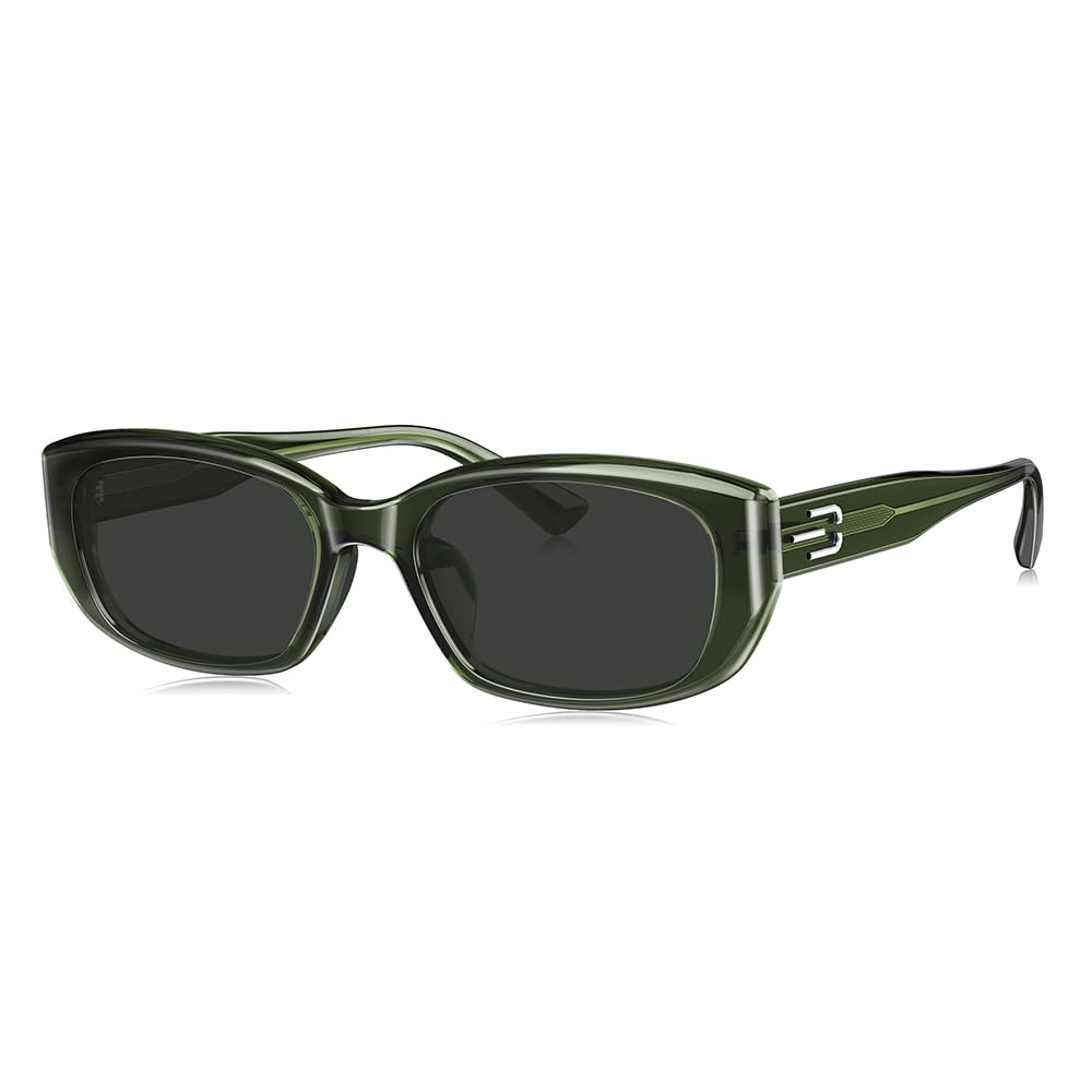 BOLON Men Women Trendy Narrow Square Polarized Sunglasses BL3120 Dotonbori 55mm, Exclusive Eyewear Brand of EssilorLuxottica