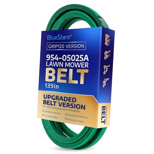 Image of [Upgraded Grip120] BlueStars 954-05025A Mower Deck Belt | 5 /8 inch x 139 inch | Fits 54 inch Deck Mowers Cub Cadet XT1 GT54 ST54, Troy-Bilt TB2454, Craftsman T8400, V-Belt Replaces 754-05025A 954-05025