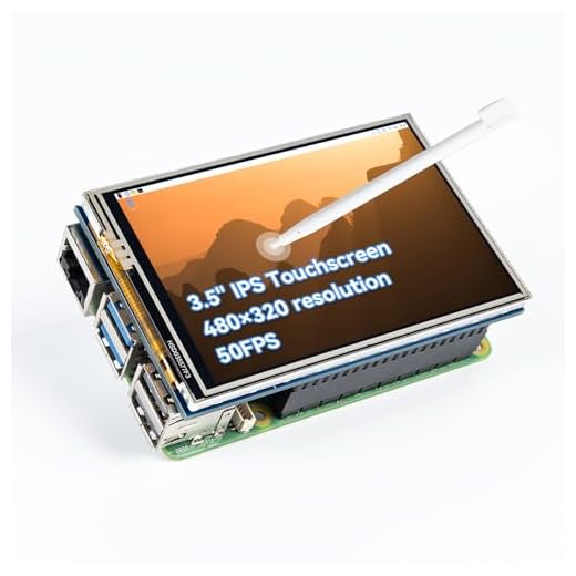 SunFounder Schermo touch IPS LCD SPI da 3,5 pollici 480x320 con pennino per Raspberry Pi 5/4B/3B+/Zero 2W/Pironman 5/Max/Mini, 125 MHz, 50 FPS, 65K colori, 40 pin, Ubuntu, Kali Linux, RetroPie