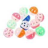 YARNOW 36pcs Plastic Cat Balls with Bells, Rattle Kitten for Indoor Cats, Lightweight Chase Ball Set