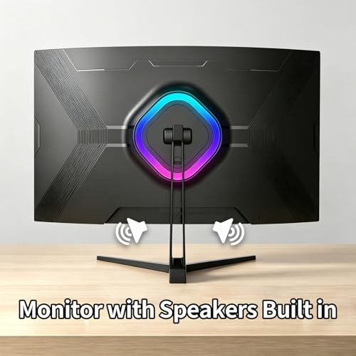 Image of ZZA 32 Inch 4K Curved Gaming Monitor 165Hz, Built-in Speakers, 1500R Curvature, UHD 3840 x 2160p VA Panel, Supports AMD FreeSync, HDR10, HDMI and DisplayPort, 120% sRGB Color Gamut, Wall-mountable