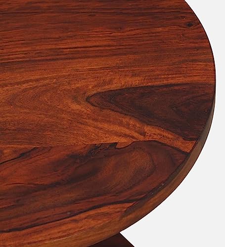 Image of Cyprus Solid Wood END Table for Living Room |Living Room Furniture |Premium Round Side Table for Home & Kitchen|Honey, SHEESHAM Wood|Ideal for Home Decor