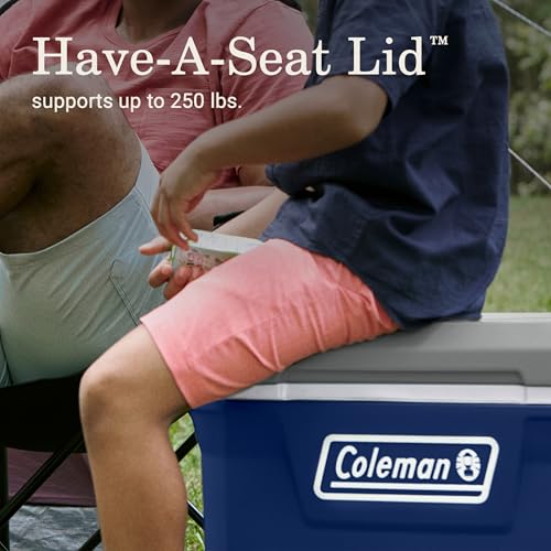 Image of Coleman Classic Series Insulated Portable Rolling Cooler with Wheels, Leak-Resistant Outdoor Hard Cooler Keeps Ice up to 5 Days, 65-Quart