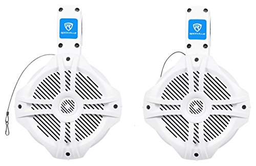 Rockville Rwb65W Pair 6.5" White 2 Way 250 Watt Marine Wakeboard Tower Speakers #TOP2