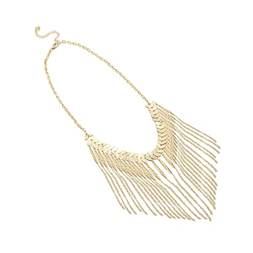 Image of SOHI Contemporary Necklace for Women and Girls, Necklace with Chain detailing for women, Statement jewellery, Fashion Jewellery for women, Imitation, ladies