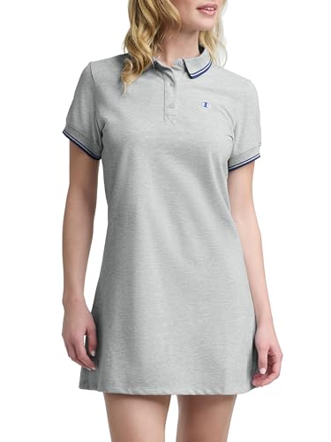 Champion Women's Off the Court Short Sleeve 34.5" Polo Dress, Standard Fit, Oxford Gray Heather, Small - image 1
