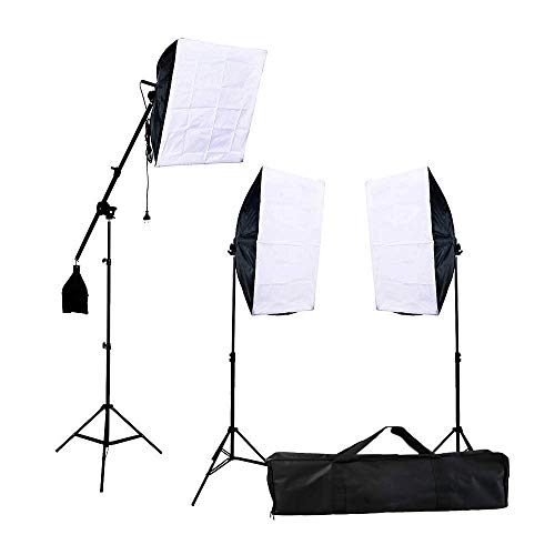 Iluminação para Estúdio Fotográfico SB-03K Softbox Duplo e Braço Girafa