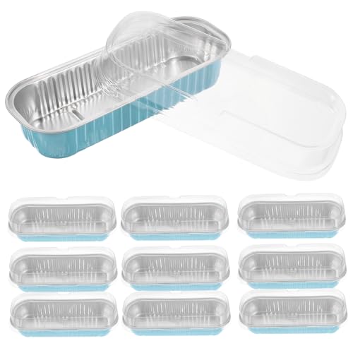 Ciieeo 25pcs Mini Loaf Pans with Lids Aluminum Foil Baking Pans for Bread Cakes and Grilling for Home Bbq and Outdoor Cooking View Design