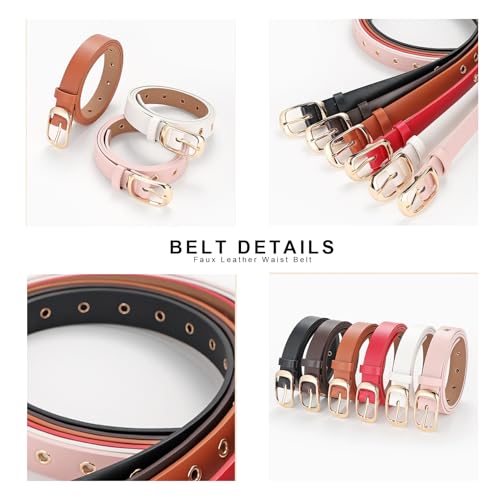 Grommet PU Leather Belt for Women Men Punk Rock Metal Jeans Belts3