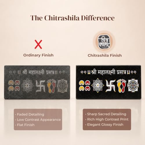 Image of Chitrashila Chaitrangan Rangoli on Granite Tiles with Shree Mahalaxmi Prasanna 9 X 4 inch, Traditional Printed Vastu Items for Home Decor, Pooja Mandir, Door Entrance| Ready-to-Use & Low Maintenance