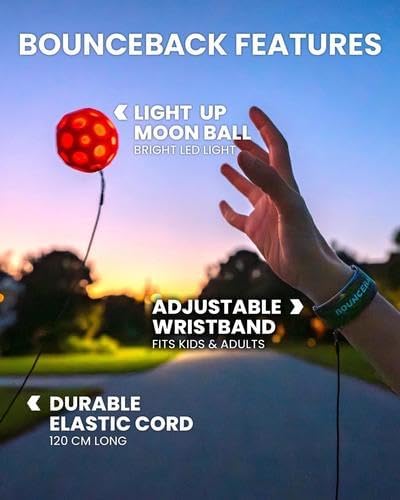 Waboba Bounceback Moonshine Assorted Colors Hyper Bouncy Balls that Light Up on Bounce, Fun Toys for Kids, Teenagers, Adults, Boys and Girls - Colors May Vary