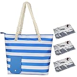 Beach Wine Tote Bag,Insulated Wine Bag Portable Portable Beach Wine Bag Outdoor Camping Picnic Bag with Inner Container,Wine Cooler Bag Leakproof Insulated Purse,for Party Dinner (Blue)