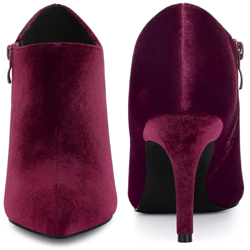 Perphy Velvet Pointy Toe Stiletto Heels Booties for Women4