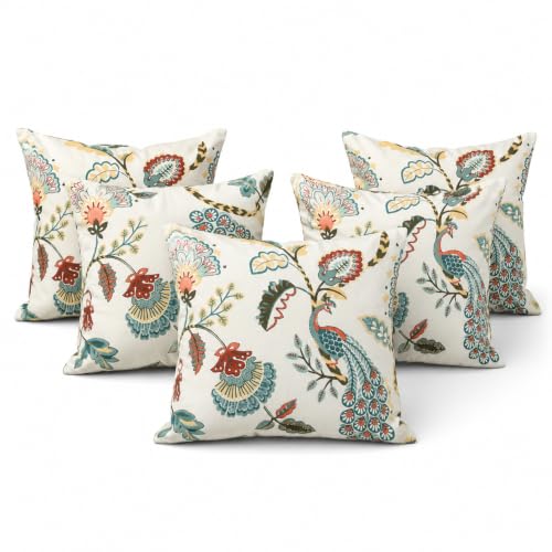 Image of Clasiko Cotton Cushion Covers Set of 5; 16x16 Inches; Tulip Treats