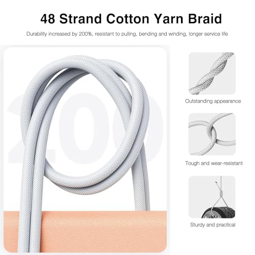 Image of 1.5FT Short IPhone 17 /17E /16 /16E /15 Woven Cable, USB A to USB C CarPlay Charger Cable for iPhone 15 16 17 Pro Max, Plus /Air, iPad 10th Gen, iPad Pro 12.9 /11, Air 5th /4th Gen, Mini 6th Charging Cord