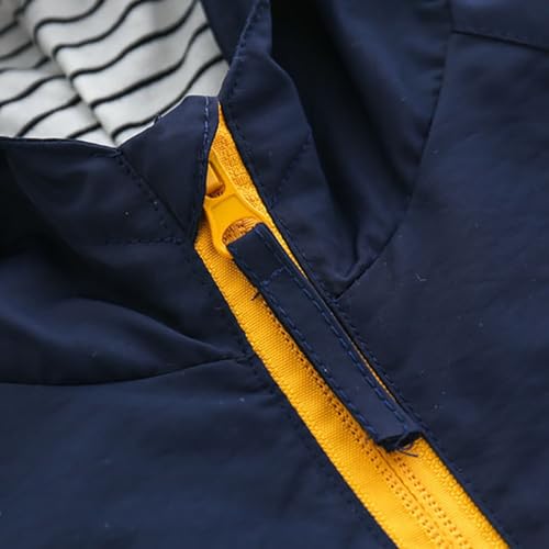 Toddler Boys Girls Fleece Lined Jacket Waterproof Raincoat Windproof Fall Winter Warm Kids Lightweight Cute (Blue, 90)4
