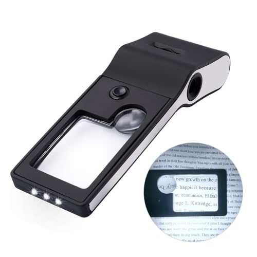 Bolsa pequeña lupa con luces, 3X 10X lupa 55X microscopio lupa con luz LED para reparación de joyas lectura detector observación