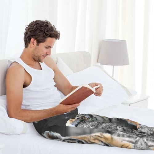 Pantalon pyjama tigre mignon EdWal avec poches pratiques Noir - 7