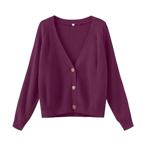 Image of TASAMO Womens Cardigan Sweaters 2026 Fall Cropped Lightweight Sweater