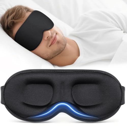 Vynix Sleep Mask for Men Women - 100% Blackout Eye Masks for Sleep - 3D Soft Sleeping Mask for Side Sleepers - Zero Pressure Lash Extensions Eye Cover Shade for Airplane Travel Essentials Bla product thumbnail 9