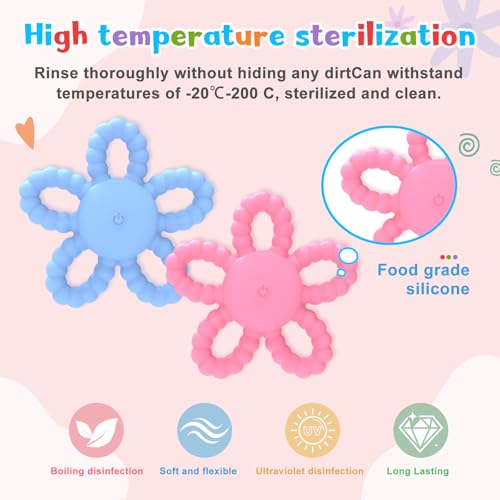 Image of Vibrating Sensory Chew Toy - Baby Teething Toys, 3X Vibration Silicone Teether Toys for Autistic Children & ADHD Toddler Kids Calming Travel Essentials for Airplane Car Gifts for Babies 3-6-24 Months