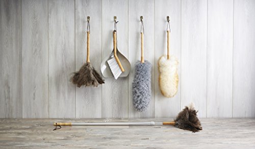 KitchenCraft Ostrich Feather Duster with Telescopic Handle, Grey