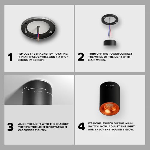 Image of 12W COB LED Surface Mounted Cylinder Downlight | Spotlight for False Ceiling & Wall | for Living Room, Office Roof | Natural White, Aluminium Black & Rosegold Reflector | Pack of 8