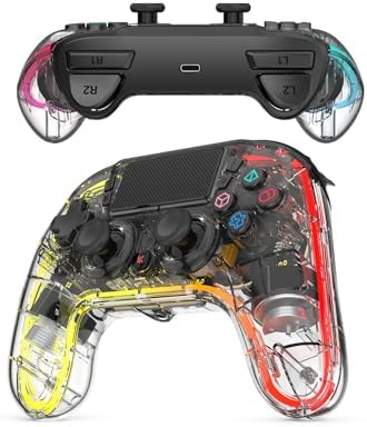 Kreo Mirage Wireless RGB Gaming Controller for PC, Android, iOS & PS4 | Programmable Buttons, Turbo & Macro, Dual Vibration Motors, Hall effect Triggers & Joystic