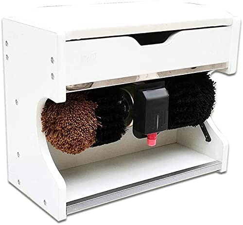 Samnuerly Automatic Shoes Cleaning Machine Electric Shoe Polish Machine Multi Brush Polisher Shoe Cleaner Storage Box For Household Or Public Use (Color : Yellow, Size : M) (White M)