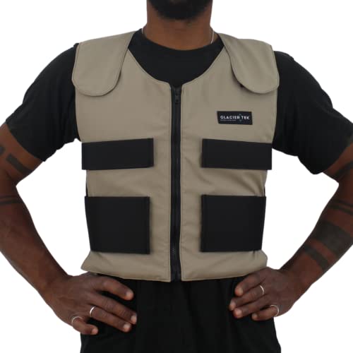 Glacier Tek Cool Vest Personal Cooling, 59 Degrees for 2.5 hours 8 Cool Packs, recharge in 30...