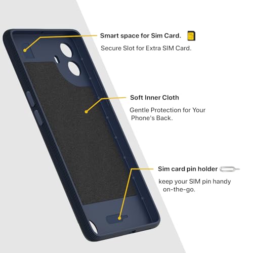 Image of Pikkme Back Cover for CMF by Nothing Phone 1 5G Camera Protection 3D Hexa Cube Design Silicone Protective Bumper Case (Blue)