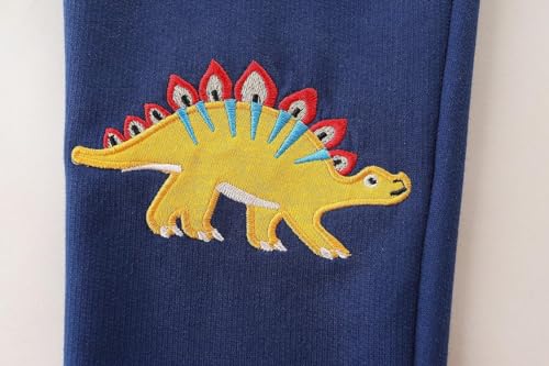 Irsutey Toddler Boys Cotton Dinosaur Embroidery Pattern Jogging Pants Kids Elastic Sports Pants Casual Sweatpants Autumn4