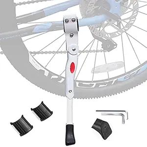 Enkrio Bike Kickstand - Adjustable Center Mount Aluminium Alloy Bicycle Kickstand, for Bike 24 Inch - 28 Inch (white)