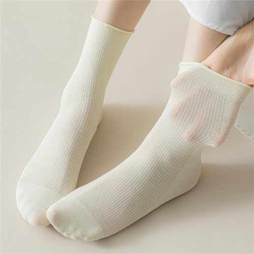 JSEIAJB Socks for Children with Mesh Curled Edges and Loose Necked Socks Middle Tube for Sweat Absorption3