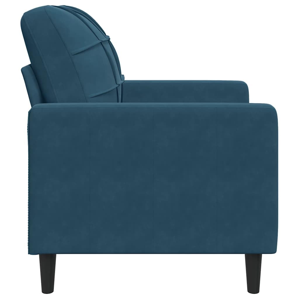 Poltrona blu in velluto con struttura in metallo, larghezza della seduta 60 cm e comfort imbottito, per soggiorno, camera degli ospiti e ore di relax