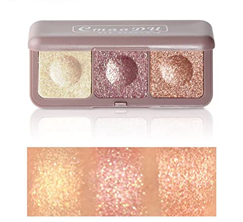 Faeyli 3 Color Eyeshadow Eyeshadow Palette, High Pigment Matte Shimmer Can Be Mixed Lasting Nature Makeup Palette #TOP6