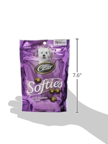 Cesar Softies Chewy Small Dog Treats Filet Mignon Flavor, 6.7 oz. Pouch (75 Treats), Pack of 8 - image 3