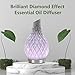 MAXWINER Essential Oil Diffuser Handmade Art Glass Aromatherapy Ultrasonic Humidifier with 7 Colors Lights Changing, Waterless Auto Shut-Off, Time Setting for Home, Office, Room 120ml (Diamond)