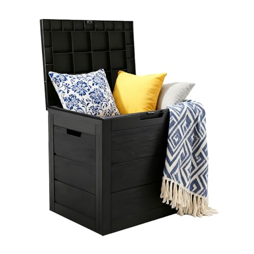 ZEUKMXOO 35 Gallon Outdoor Storage Box Waterproof,Deck Boxes Outdoor Waterproof,Resin Deck Box Delivery Boxes for Outside for Package Delivery,Patio Cushions,Gardening Tools,UV Resistant