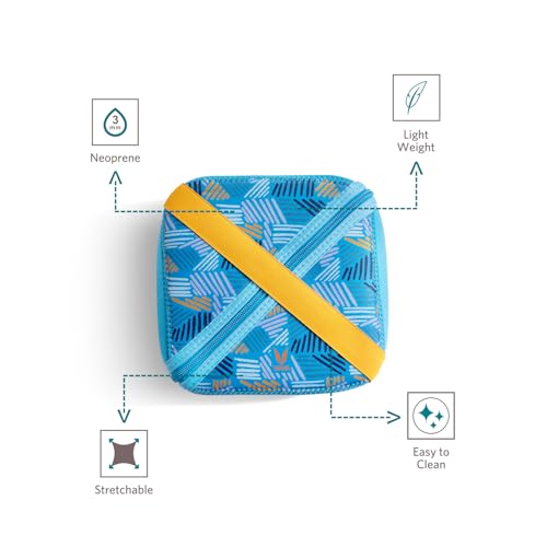 Image of VAYA Bento Lunch Bag for Kids, Lightweight & Durable Tiffin Bag for Bento Box, Compact Lunch Box Bag for School, Office, Picnic & Travel, Easy to Clean, Color - Teal Pop