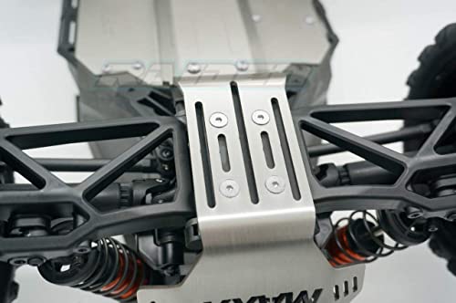 Image of V2 Stainless Steel Chassis Skid Plate Protector Guard Armor Front + Center + Rear 5pcs for Traxxas V2 1 /10 Newest Wide Maxx 89086-4 - Hollow