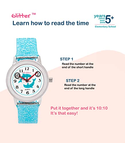 Kiddus Fashionable Girls Watch For Kids. Children’s Analogue Wristwatch With Educational Exercises. Japanese Quartz Movement. Cute, Stylish, Elegant & Fabulous #TOP2