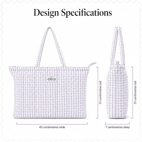 Image of Premium Cotton Waffle Quilted Tote Bag, Large Spacious Handbag for College, Office, Work, Travel, Shopping & Daily Use