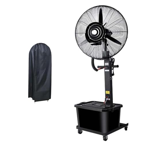 Genérico 260 W Ventilador Oscilante Industrial Nebulizador Para Porche Ventilador De Pedestal Para Interior Exterior 3 Velocidades Ideal Para Almacenes Talleres Fábricas Y Sótanos(750MM/380W)